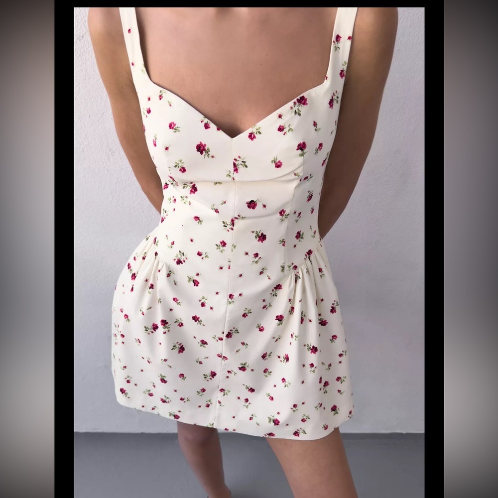 Zara dress floral print volume dress
